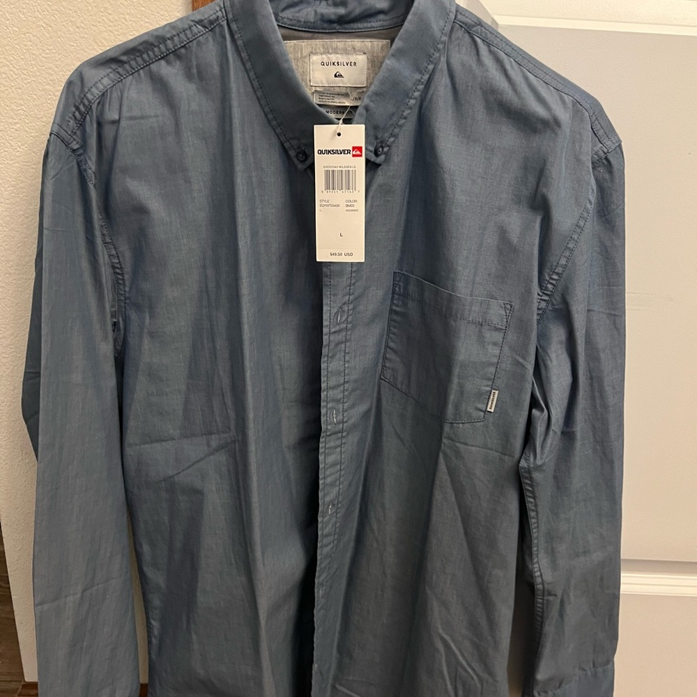 NWT Quiksilver Men's Blue Shirt